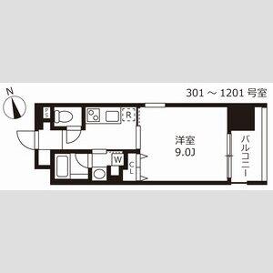 花の木ライズ(1K/3階)の間取り写真