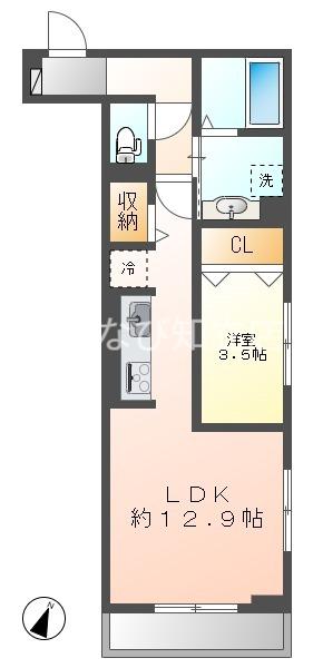 レジデンス寿(1LDK/3階)の間取り写真