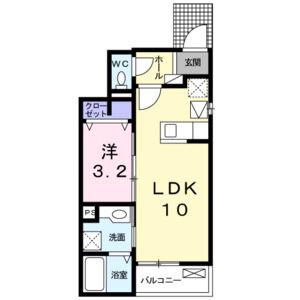 CAST R(1LDK/1階)の間取り写真