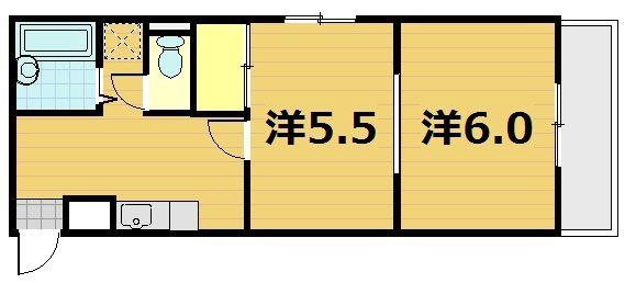 シギハイツ竹田(1DK/2階)の間取り写真