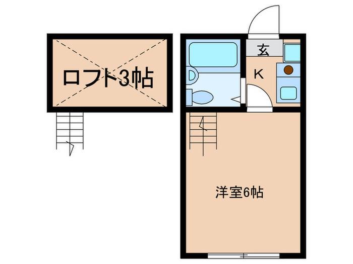 アスピア本厚木C(1K/1階)の間取り写真