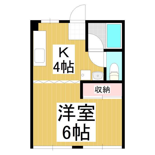 小山ビル(1K/2階)の間取り写真