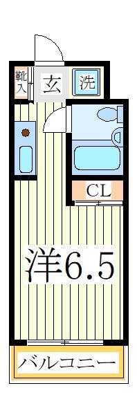 クレセントコート柏B(ワンルーム/2階)の間取り写真