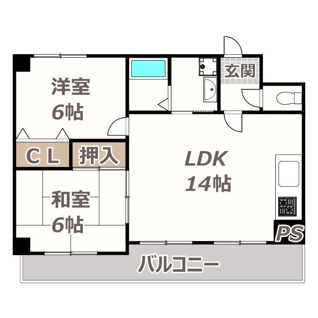 グリーンパーク(2LDK/3階)の間取り写真