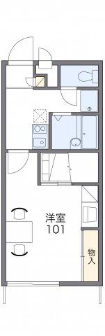 レオパレスプライム(1K/1階)の間取り写真
