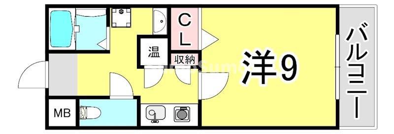 アポロンKOWA(1K/6階)の間取り写真