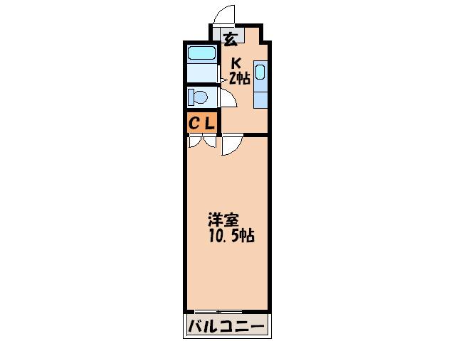 アネモス春日原(1K/4階)の間取り写真