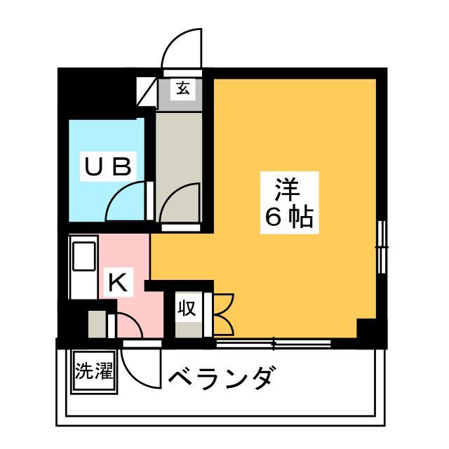 エルザス湘南II(1K/5階)の間取り写真