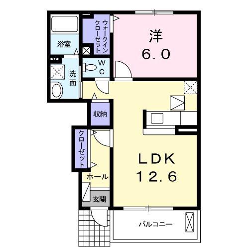 エスポワールII(1LDK/1階)の間取り写真