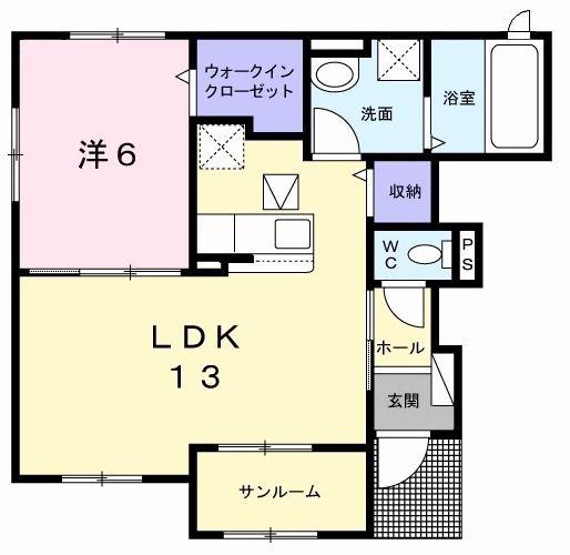ビエント(1LDK/1階)の間取り写真
