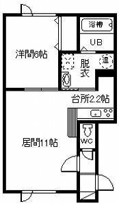 TIARAII(1LDK/2階)の間取り写真