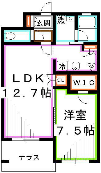 アール・プレイス(1LDK/3階)の間取り写真