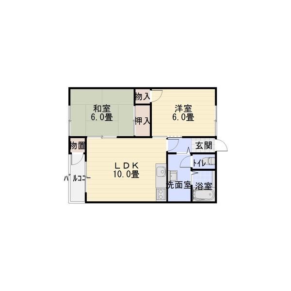メゾン8番館(2LDK/1階)の間取り写真