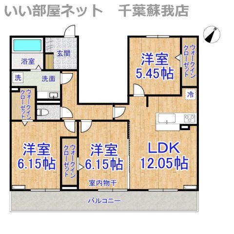 サンクレールAB A(3LDK/3階)の間取り写真