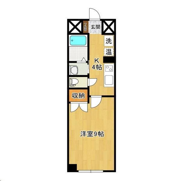 グレイスハイツ新寺(1K/4階)の間取り写真