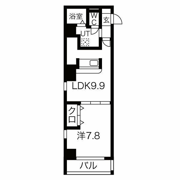 エターナル/F(1LDK/4階)の間取り写真