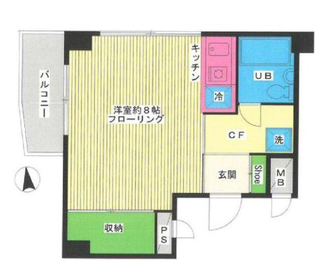 住吉コートクハイム(ワンルーム/4階)の間取り写真