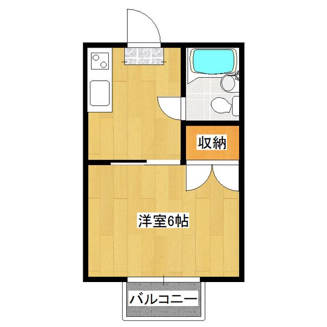 いわいコーポ(1K/2階)の間取り写真