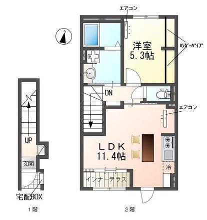パークヒルズ(1LDK/2階)の間取り写真
