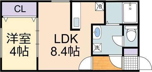 SEA PRAIRIE(1LDK/5階)の間取り写真