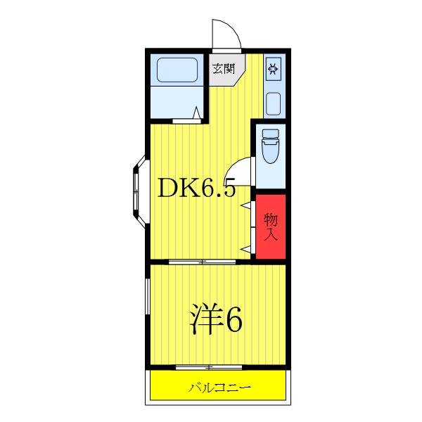 パレス芝公園(1DK/2階)の間取り写真