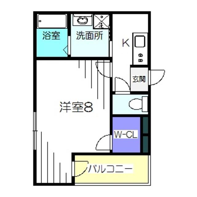 フォーリーブス33(1K/2階)の間取り写真