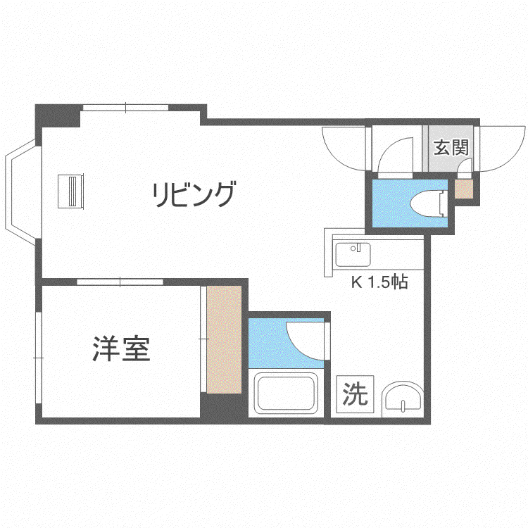 ハートレー7条館(1LDK/5階)の間取り写真