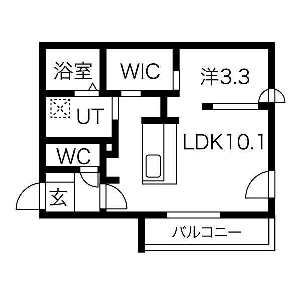 F LEAD琴似(1LDK/3階)の間取り写真