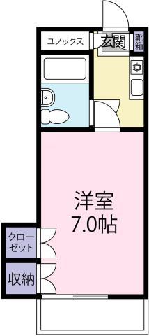 カレッジコーポ蔵本(1K/3階)の間取り写真