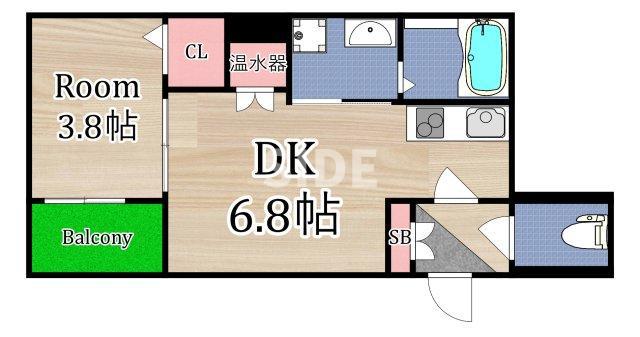 BISCUSS FORESTA SAKURANOMIYA(1DK/1階)の間取り写真