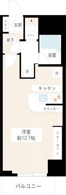 カスタリア新宿御苑(ワンルーム/11階)の間取り写真