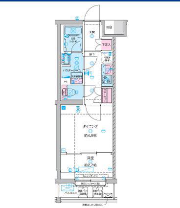 六月3丁目マンション(1DK/5階)の間取り写真
