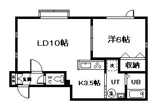 VENUS COURT(1LDK/2階)の間取り写真