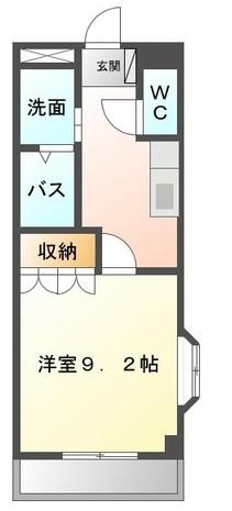 ルミナスH&T(1K/2階)の間取り写真