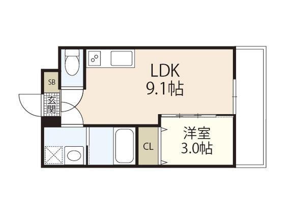 S-MOVE庚午北NEO(1LDK/2階)の間取り写真