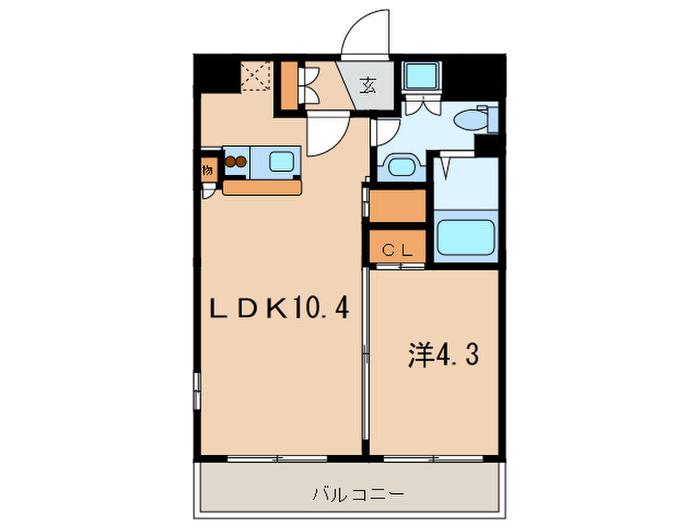 ADEN麻布十番(1LDK/7階)の間取り写真
