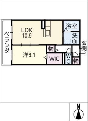 ル ボー ドゥ レタン(1LDK/1階)の間取り写真