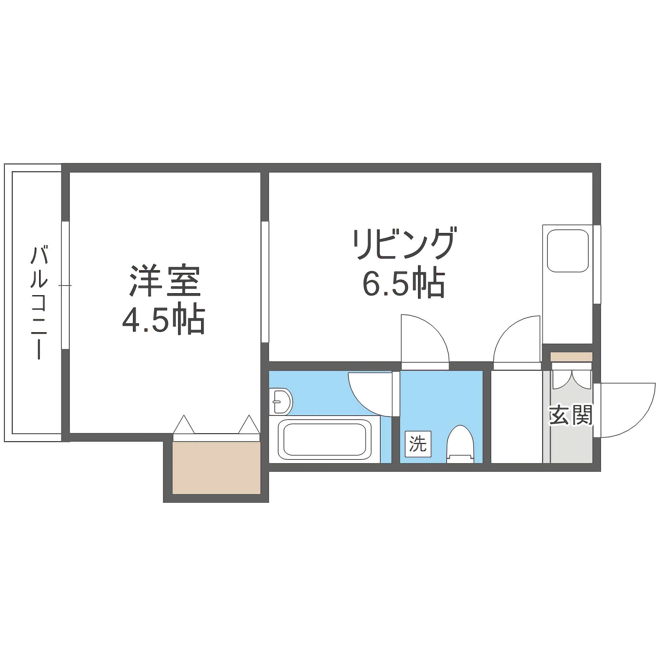 ウィルシャー25(1DK/4階)の間取り写真