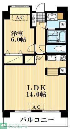 SATOMIー4番館(1LDK/3階)の間取り写真