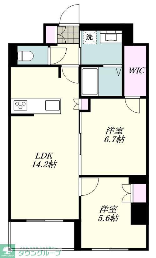 ロイジェント戸越銀座(2LDK/5階)の間取り写真