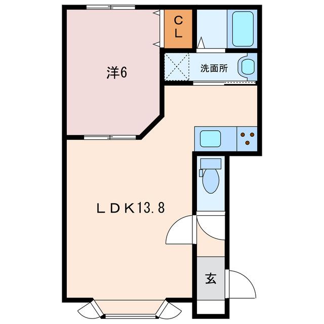 GRANDCIEL(1LDK/1階)の間取り写真