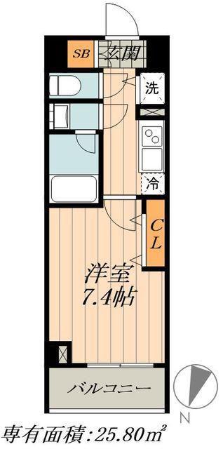 DIPS北千住(1K/1階)の間取り写真