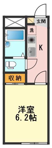 レオパレスアーバンコーワ(1K/1階)の間取り写真