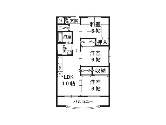 エクセリーナ(3LDK/1階)の間取り写真