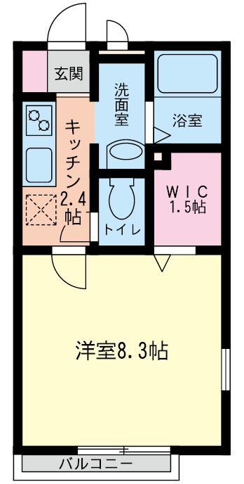 ミール・フォルトゥーナI(1K/2階)の間取り写真