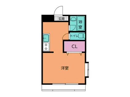クララハウス(ワンルーム/1階)の間取り写真