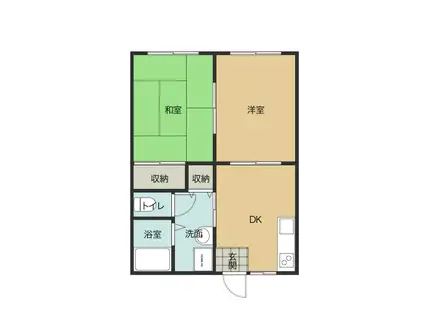 レジデンス・ユートピアII(2K/2階)の間取り写真