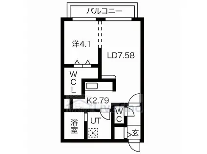 ジュリアベレッツア(1LDK/3階)の間取り写真