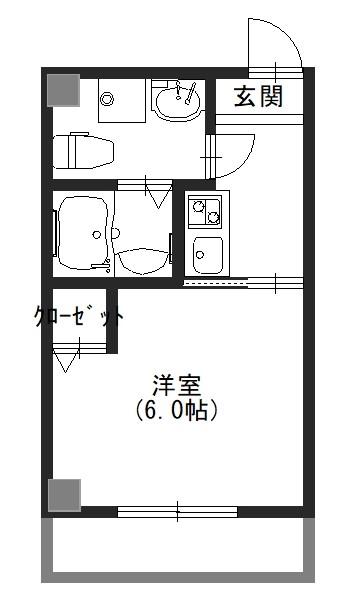 グランパシフィック我孫子道(1K/5階)の間取り写真