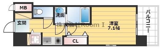 エイペックス心斎橋東(1K/6階)の間取り写真